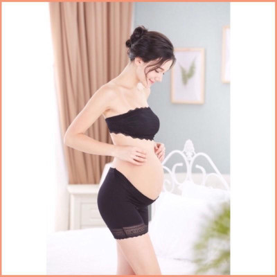 Quần bầu - quần mặc trong váy bầu cạp chéo có phối ren mềm mịn - Xiimom