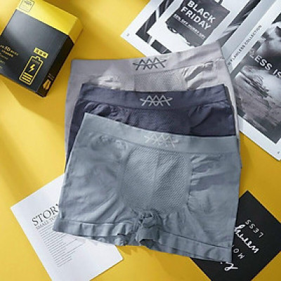Quần lót nam DÁNG SỊP ĐÙI BOXER cotton co giãn 4 chiều 5D 2021 Hộp 3 quần