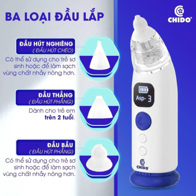Máy Hút Mũi CHIDO 3 Cấp Độ, Hút Tự Động, Phát Nhạc, Công Nghệ Nhật Bản