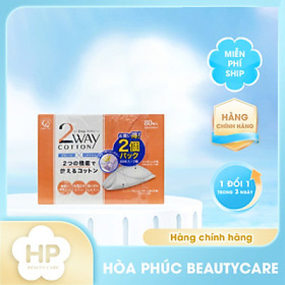 Set 2 Hộp Bông Tẩy Trang Cao Cấp Cotton Labo 2 Way (80 Miếng/Hộp)