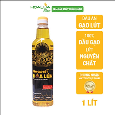Dầu Gạo Lứt Hoa Lúa chai 1 lít - Tốt cho sức khoẻ tim mạch