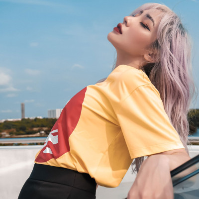 LAAS Áo thun logo dollar vàng dễ mặc thoải mái