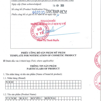 Tinh Dầu Thiên Nhiên Nano Bưởi Hồng 100ml