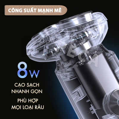Máy cạo râu khô và ướt KEMEI KM-T85 chống thấm nước IPX6 công suất 8W sạc USB nhanh 1.5 giờ - Hàng chính hãng