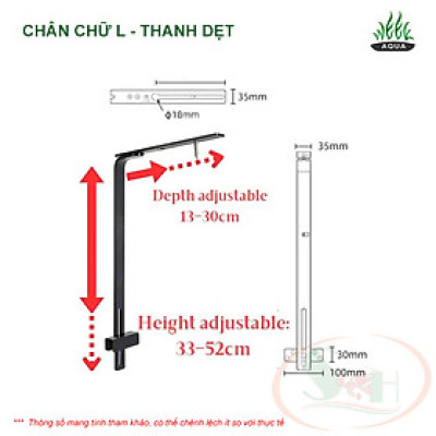 Chân treo đèn Week Aqua Stand chữ L thanh tròn / dẹt nâng đèn bể cá tép thủy sinh cảnh