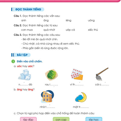 Phiếu Bài Tập Cuối Tuần Tiếng Việt 1