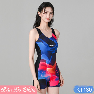 Đồ bơi áo tắm liền thân quần đùi nữ trẻ trung rực rỡ, mẫu sexy tôn dáng, che bụng hoàn hảo, có size lớn big size cho bạn nữ mập béo | KT130