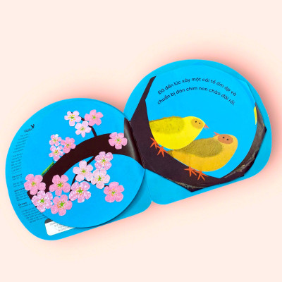 Sách cho bé - Vòng Đời Kỳ Diệu - Trứng Nhỏ Nở Chim Non - Sách tranh, lật mở bông hoa - Khám phá tự nhiên