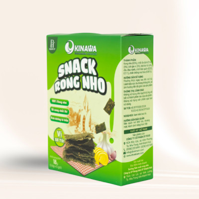 Snack rong nho dinh dưỡng Okinawa - Vị bơ tỏi - Hộp 18gr