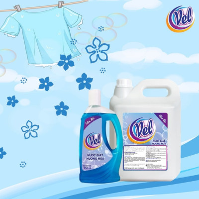 Combo Nước giặt VEL Đậm đặc sạch thơm cho quần áo Can 5 Lít Tiết Kiệm