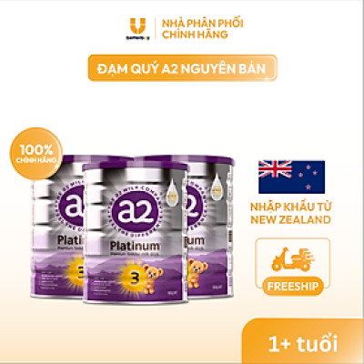 Combo 3 Lon Sữa a2 Milk a2 Platinum Premium Toddler Milk Drink Đủ Số Lon 900g