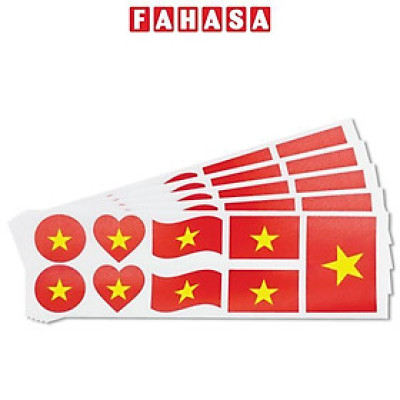 Bộ 5 Sticker Hình Lá Cờ Việt Nam - HFP