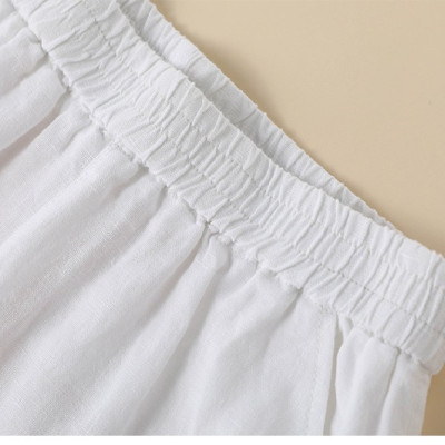 Quần linen suông nữ cạp chun ,quần nữ đi biển mặc thoáng mát ,dễ phối QD08