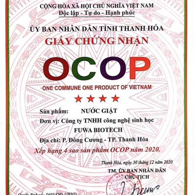 Nước giặt xả hữu cơ enzyme sinh học từ vỏ dứa Fuwa3e 3L