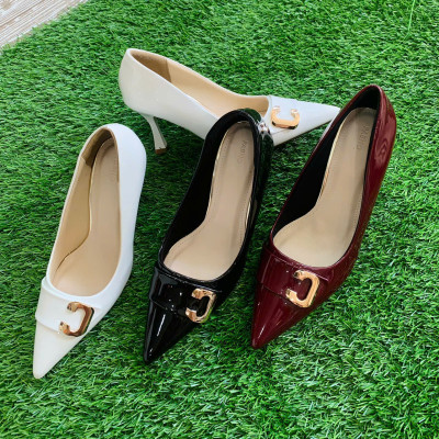 GIÀY CAO GÓT KHÓA CHỮ C BASIC 7CM PABNO PN12027 | THANH LỊCH – TÔN DÁNG – ÊM CHÂN