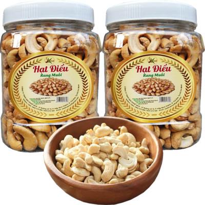 Hạt Điều Rang Muối Loại Vỡ Thương Hiệu SK FOOD - Combo 1Kg 2 Hũ