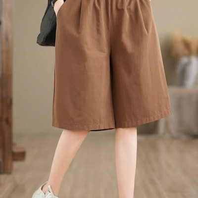 Quần kiểu nữ ống rộng, chất liệu vải Đũi xước, mềm mịn, mặc mát, Quần Short nữ đẹp Nesa Shop