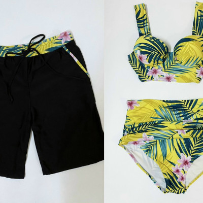 Set Đồ Bơi Nam Nữ Phối Màu