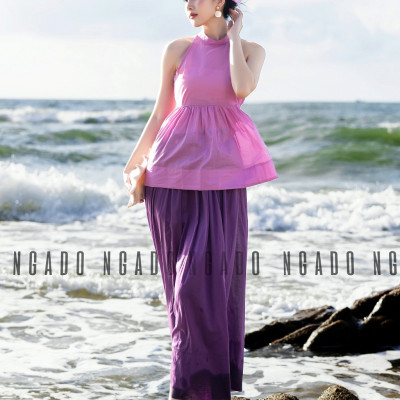 Chân váy tím đậm NGADO , Chân váy xòe , Chân váy dài , Chân váy thiết kế