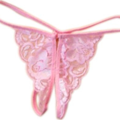 Combo áo lót và quần lót ren thêu hoa - Màu hồng