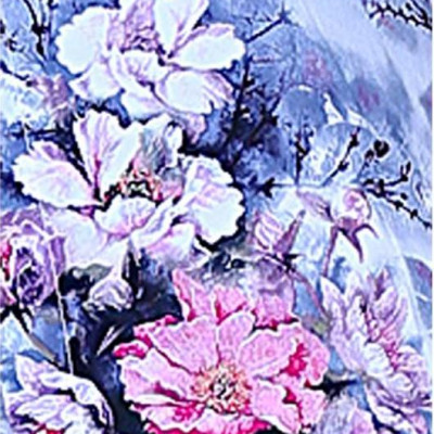 Váy đầm lanh (tole) Thái 3D Vicci TVN004.11 thiết kế tay ngắn phối nơ cách điệu, chân váy chữ A đuôi cá suông nhẹ, hoạ tiết hoa