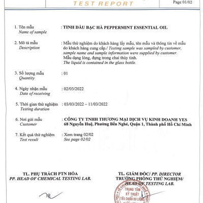 Tinh Dầu Bạc Hà Thiên Nhiên YES! Chăm Sóc Răng Miệng Hiệu Quả