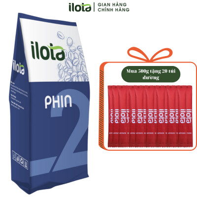 Cà phê ILOTA 2 PHIN Robusta Coffee gu mạnh đậm đắng dạng bột gói 500gr