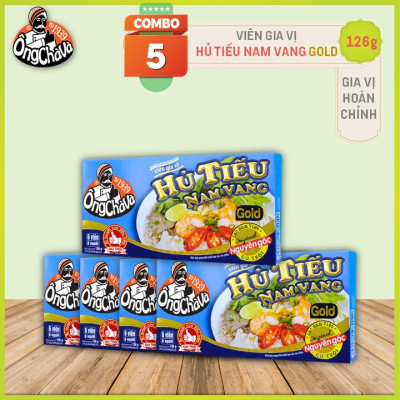 Combo 5 Hộp Viên Gia Vị Hủ Tiếu Nam Vang Gold Ông Chà Và 126g