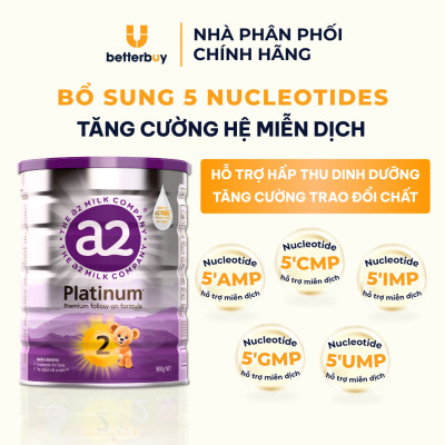 Sữa a2 Milk a2 Platinum Số 2 Lon 900g