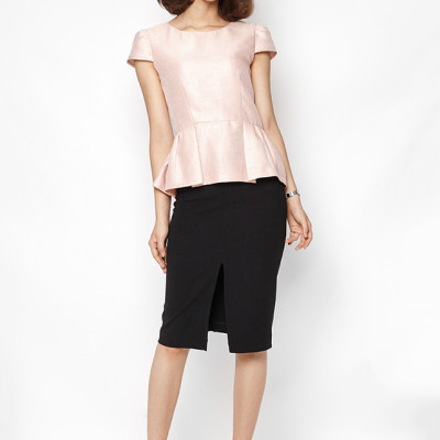 Chân Váy Ôm Xẻ Trước De Leah -  Đen