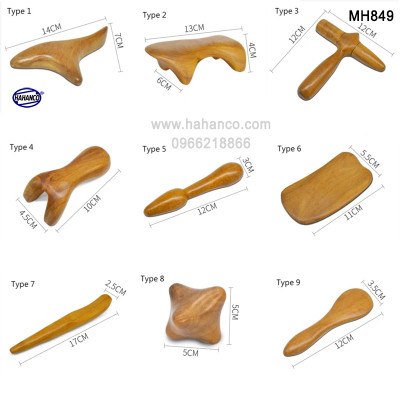 Dụng Cụ Mát xa Gỗ Bách Xanh (MH857) Cổ, vai, mắt, mũi, mặt, kiểu thái - Có mùi thơm dịu - Chăm sóc sức khỏe