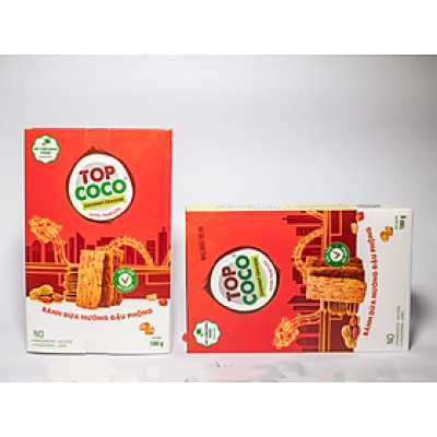 Hộp bánh dừa nướng topcoco vị đậu phộng 230g