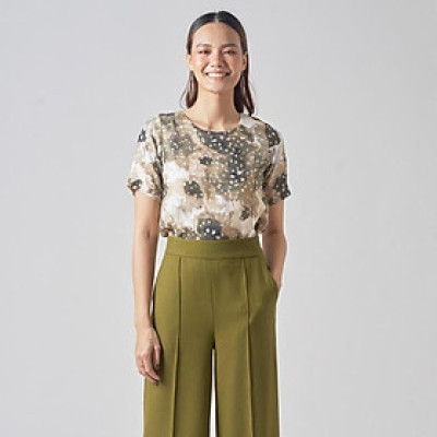 Áo Lụa Xanh Phối Nút AK330-XR