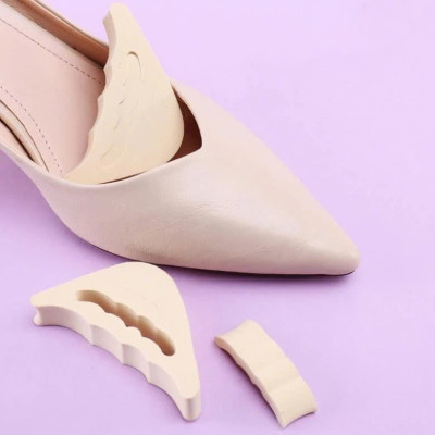 COMBO 2 CẶP Lót mũi giày cao gót cao su non đệm êm ngón chân MÀU ĐEN VÀ MÀU KEM