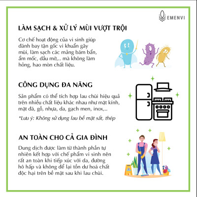 DUNG DỊCH VI SINH LAU DỌN NỘI THẤT ĐA NĂNG - CÔNG NGHỆ SINH HỌC NHẬT BẢN (Multi-Functional Bio-EM based Furniture Cleaning Solution) 500ML