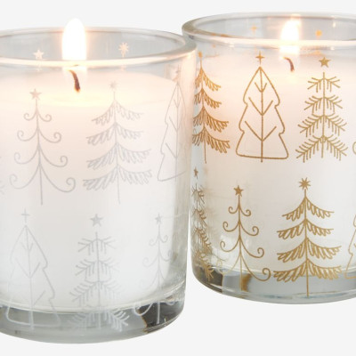 Cốc nến | JYSK Ametrin | paraffin/thủy tinh | vàng/bạc | DK5,5xC6,5cm