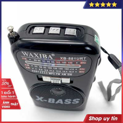 ĐÀI RADIO FM WAXIBA-881URT FM/AM/SW NGHE MP3 USB THẺ NHỚ - LOA EXTRA BASS SIÊU HAY - ĐÈN PIN SIÊU SÁNG-HÀNG CHÍNH HÃNG