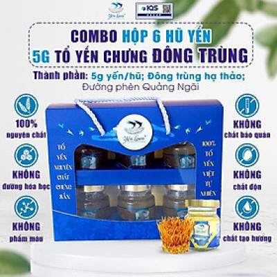 Hộp Yến Chưng Sẵn Yến Loan Gồm 6 Hũ 5g Yến Chưng Với Đông Trùng Hạ Thảo Không Chất Bảo Quản Tốt Cho Nam Giới