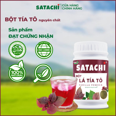 Bột Tía Tô SATACHI nguyên chất. Hỗ trợ gout, rối loạn mỡ máu, giải cảm, đẹp da. Hộp 68g và 218g