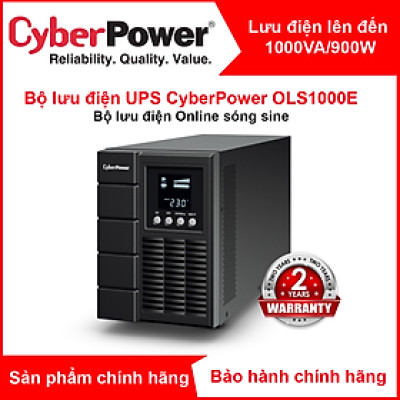 Bộ lưu điện UPS CyberPower OLS1000E 1000VA/900W Online, Sóng Sine hoàn chỉnh, chuyên dụng cho NAS, Máy trạm, máy chủ - Hàng Chính Hãng 