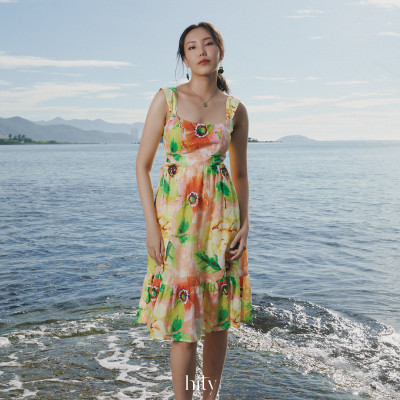 Đầm Linen Xoè Dâm Bụt DRE200 Thời trang thiết kế Hity