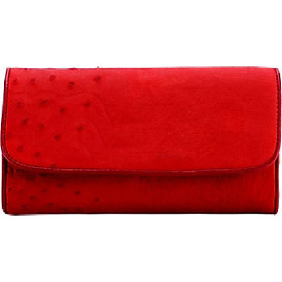 Ví Nữ Da Đà Điểu 3 Gấp Huy Hoàng HT3401 (18.5 x 9 cm) - Đỏ