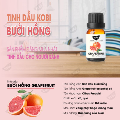 Combo 3 Tinh Dầu Xông Phòng Kobi: Tinh Dầu Khuynh Diệp (30ml) + Tinh Dầu Sả Chanh (30ml) + Tinh Dầu Bưởi (30ml) - Tinh Dầu Thiên Nhiên Nguyên Chất, Tốt Cho Bé Sơ Sinh, Giúp Giữ Ấm Cơ Thể, Phòng Ngừa Bệnh Hô Hấp Hiệu Quả