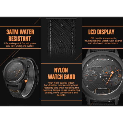 Đồng hồ điện tử WEIDE WH6405 kỹ thuật số hai mặt số phụ