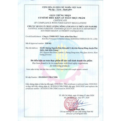 Nước Mắm truyền thống Kim Hoa Phú Quốc 30 độ đạm chai 1 Lít