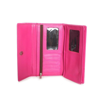 Bộ Ví nữ và Thắt lưng nữ Huy Hoàng da bò màu hồng-HP3128-HP5132