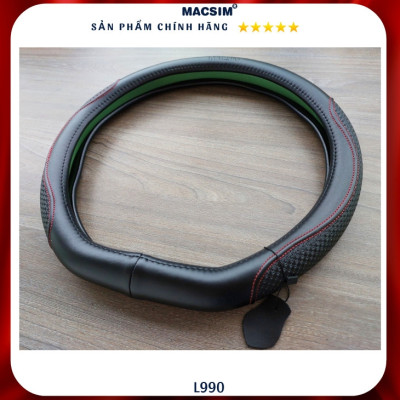Bọc vô lăng cao cấp Macsim mã Dcut mã L990 màu đen chỉ đỏ