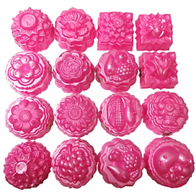 Bộ 10 khuôn rau câu trung thu - Khuôn hồng loại 10 cm - Mã số 1042