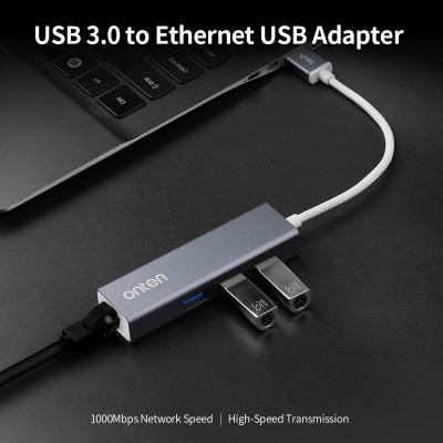 Bộ chuyển đổi USB 3.0 sang Ethernet Converter Driver Miễn phí / Truyền tốc độ cao / Hỗ trợ 10/100 / 1000Mbps