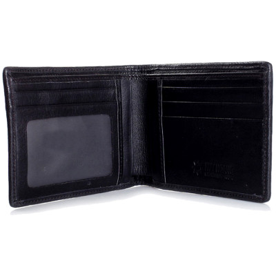 HJ2219 - Bóp nam Huy Hoàng da cá sấu ngăn sau màu đen